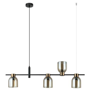 Italux SERVIO PND-66892-4-BK-AMB Függőlámpa 4x40W/E14 IP20