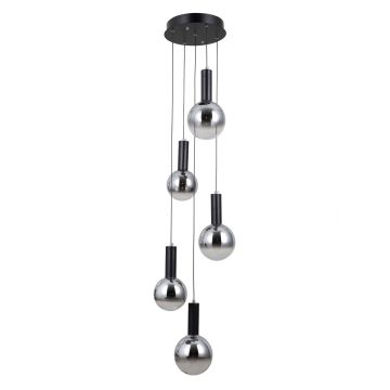 Italux Strela PND-34378-5S-BK Függőlámpa 5x25W/LED 3000K 1450lm IP20