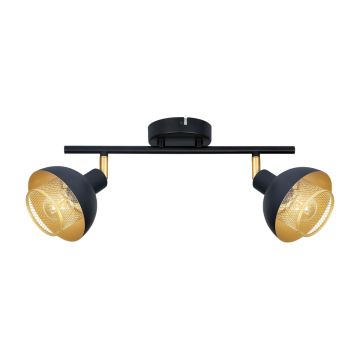 Italux Savio SPL-27357-2-BK-GD Spotlámpa 2x40W/E14 IP20