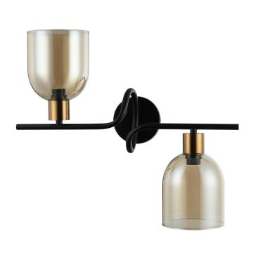 Italux SERVIO WL-66892-2A-BK-AMB Fali lámpa 2x40W/E14 IP20